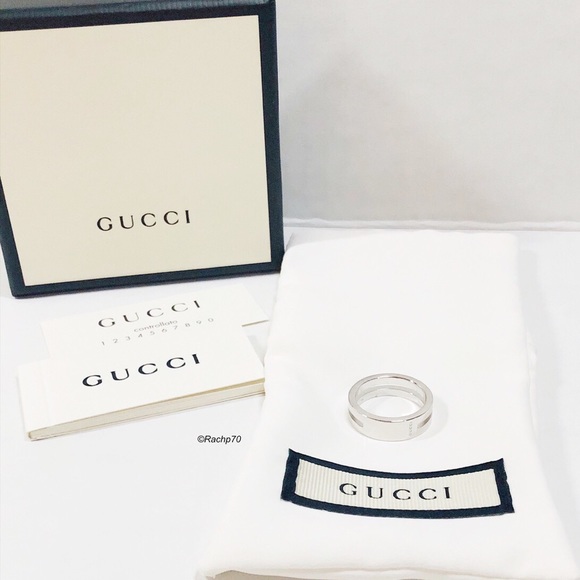 New Authentic Gucci Trademark Ring w/ Cut-Out Band - Picture 8 of 8